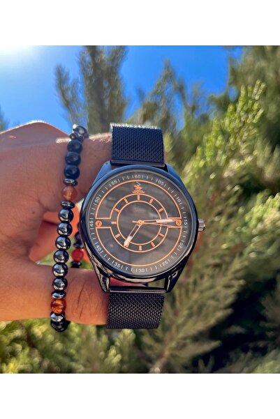 G Sport POLO Men's Luxury Wristwatch - Wicker Black Cord Rose Case, Bracelet ...