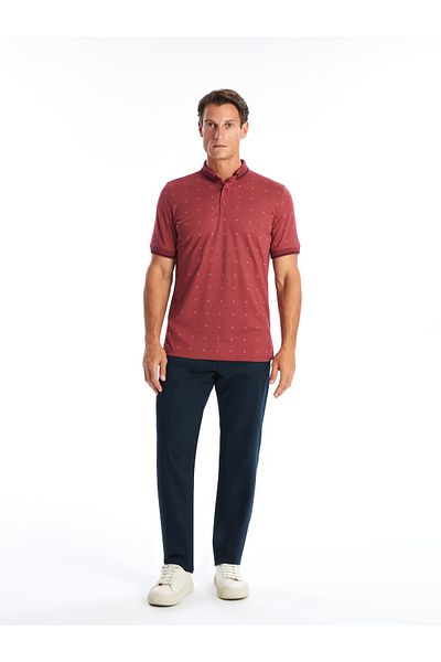 LC Waikiki Pique Patterned Polo Collar Men's T-Shirt - Short Sleeve