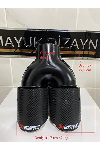 Mayuk Dizayn Akrapovic 76MM KROM ÇİFTLİ EŞİT Egzoz ucu Her araca uyumlu 1 Adet