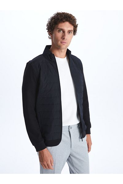 LC Waikiki Comfortable Fit Stand Collar Men's Cardigan