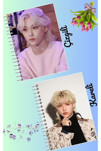 animeandyourworld Felix stray kids notebook set 2 pcs A4 size 21*30 striped + checked 60 syf