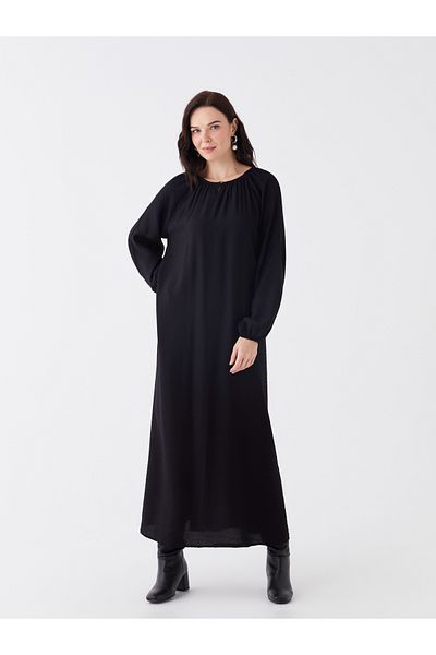 LC Waikiki Rochie de damă cu mânecă lungă, cu aspect de in