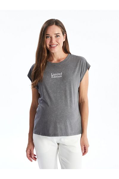 LC Waikiki Tricou de Maternitate Oversize - Decolteu Crew, Imprimat, Maneca Scurta