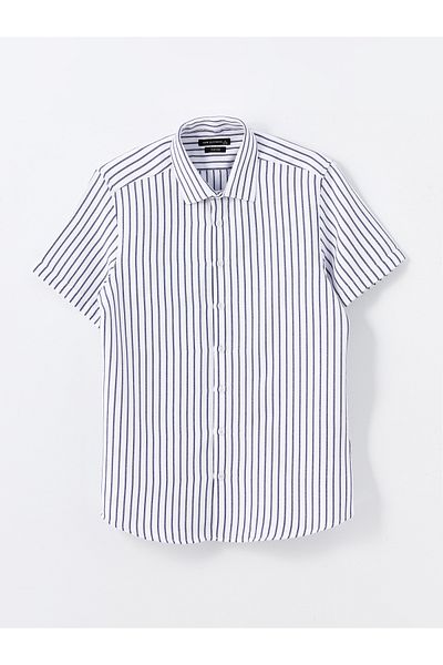 LC Waikiki Cămașă Slim Fit cu dungi pentru bărbați - mânecă scurtă și Dobby