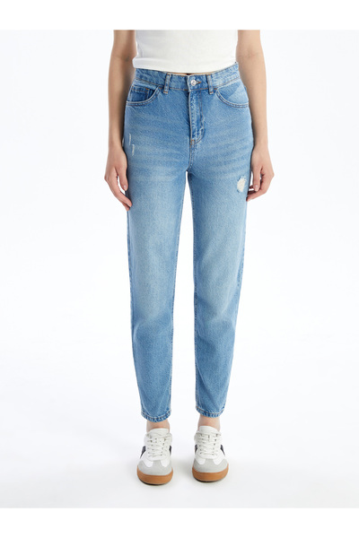 LC Waikiki Ripped Detailed Mom Fit női Jean nadrág