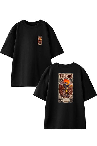 NMG TEKSTİL Μαύρο Oversize Clipknot Βαμβακερό T-shirt - Unisex Πλεκτό T-Shirt με στάμπα