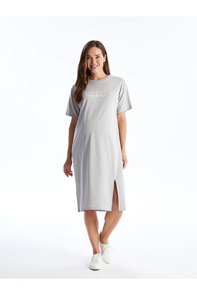LC Waikiki Maternity Dress - Crew NecK, Printed, Short Sleeve