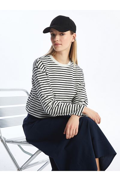 LC Waikiki Striped Crew Neck Long Sleeve Women's T-Shirt