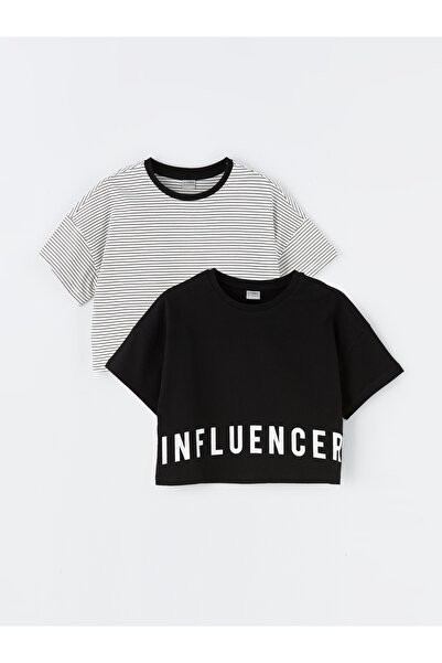 LC Waikiki Κοριτσίστικο T-Shirt με λαιμόκοψη 2 τεμαχίων