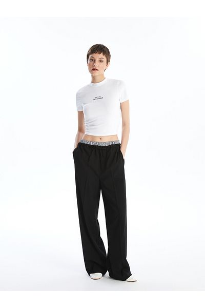 LC Waikiki Comfortable Molded Women's Trousers with Elastic Waist