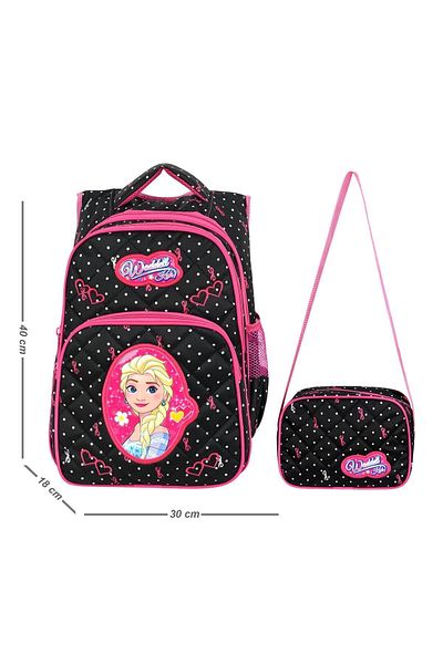 Waddell Rucsac și geantă de prânz pentru școală primară cu model Emboss Ice Girl