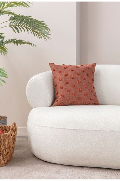 SWITA Husa de perna decorativa din stofa de in cu buline 43x43