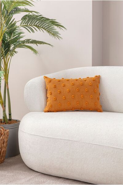 SWITA Dekoratif Puantiye Keten Kumaşlı Kırlent Kılıfı 35X50