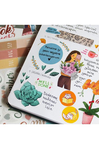 colortouch Set de autocolante Sweet Home - 500 de etichete - Agenda, Jurnal, Planificator, Bullet Journal, Carte de autocolante