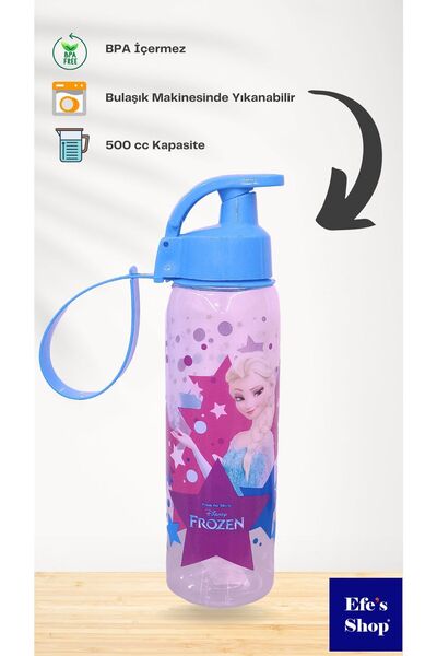 Peaceful Bpa Free Lisanslı Frozen Elsa Desenli 500 Cc Matara Elsa