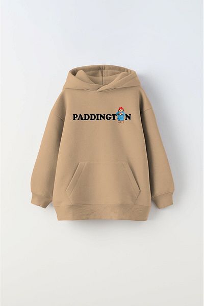 The Champ Clothing Hanorac pentru copii, unisex, bej Paddington - Hanorac imprimat cu glugă, ursuleț