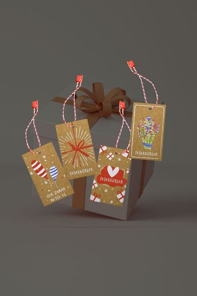 colortouch Kraft Етикетка, етикетка для подарункового пакета, 40 штук, 5 х 8,5 см, Ek-0005-tr