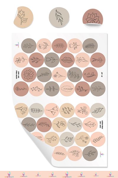 colortouch Στρογγυλό αυτοκόλλητο 3 - 44 τεμάχια - (μέγεθος 2 φύλλων Α5)