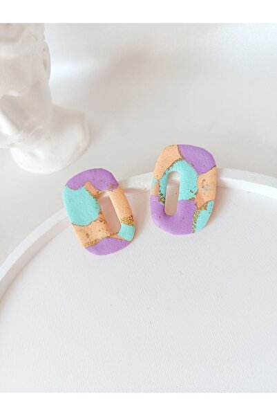 La fee aksesuar Çelik Küpe - Soft Renkli Polimer Kil Küpe