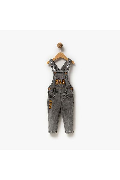 Overdo Boy's Denim Salopet - Teddy Bear Embroidered