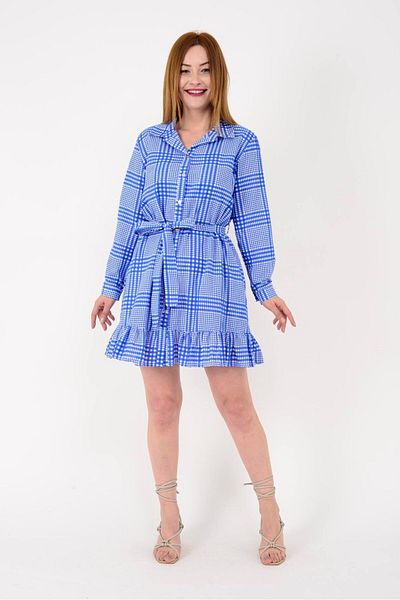 Park Moda AN10602 ROCHIE DE CAMĂȘĂ SCURTĂ CU MODEL PĂTRAT