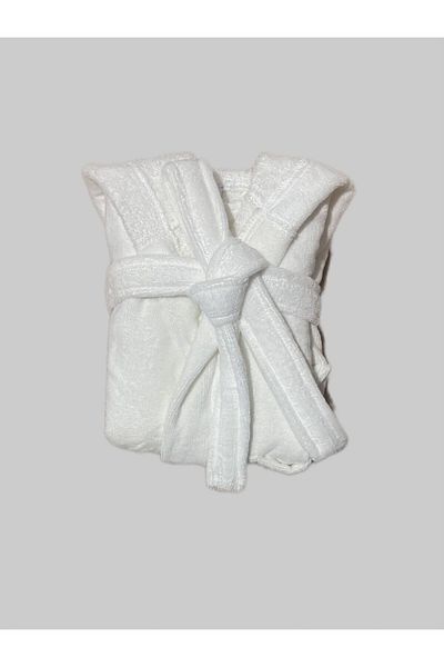 Mokita Home Cotton Hooded White Curl Bathrobe - Oversize