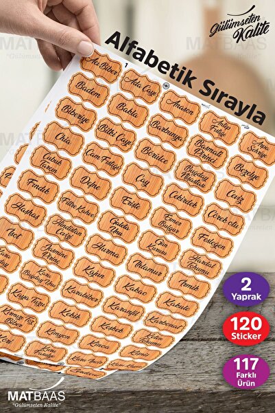 colortouch Αυτοκόλλητο ετικέτας βάζου με καρύδια μπαμπού 120 τεμαχίων