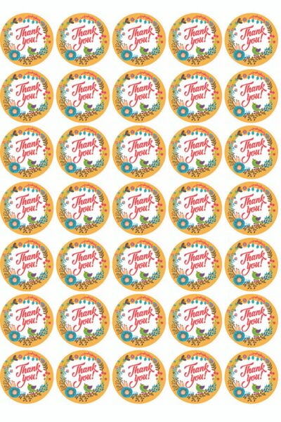 colortouch Thank You-5 Etiket 70 Adet 4x4 Cm