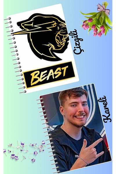 animeandyourworld Mr beast notebook set 2 pcs A4 size 21*30 lined + checked 60 syf