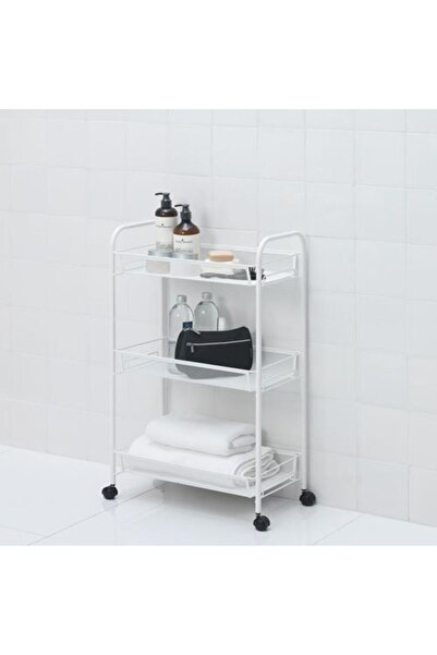 Genel Markalar Servis Arabası 26x48x77 Cm Çelik 3 Katlı Servis Arabası Beyaz ...