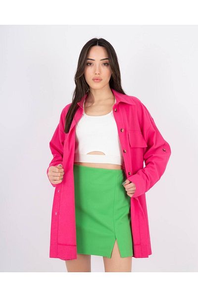 soBasic Fustă țesută mini cu fantă verde
