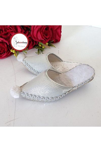 Gelincimherşey Bindalli, Circumcision Dress, Silver Wedge with Pompom for Local Costume