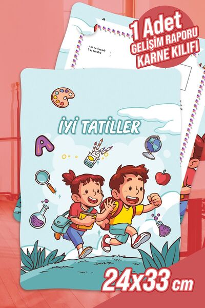 colortouch Bilim ve Çocuklar  A4 Anaokulu Ana Sınıfı Gelişim Raporu Karne Kılıfı ( Kabı ) 1 Adet Karne Süsleme