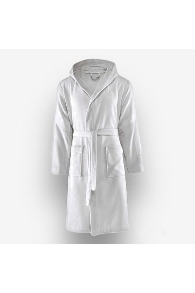 Mokita Home Cotton Hooded White Curl Bathrobe - Oversize
