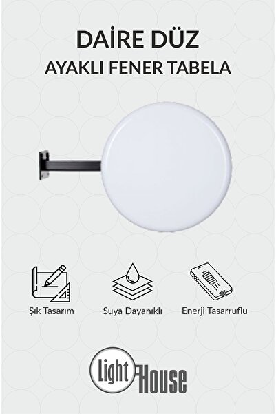 Genel Markalar Çift Taraflı Işıklı Fener Tabela 45cm Düz Ayak