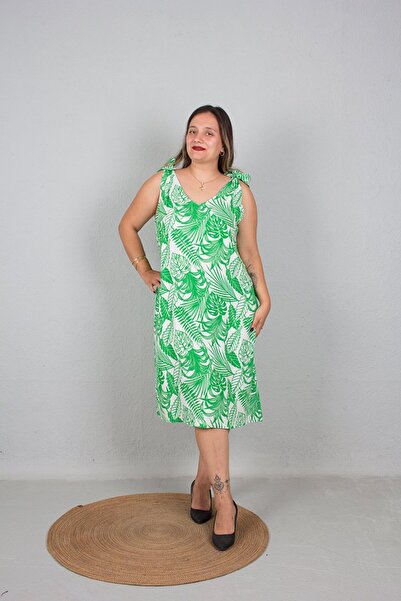 Truva XXL Large Size a Dress Two Models of Straps and Halter Used Dress Green