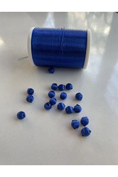 hobiimobiii Kiraz Oyası Boncuğu 120 Adet mavi saks mavisi Iğne Oyası Ip Sarma...