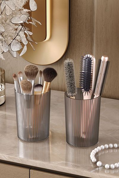 Pufwin Home Set of 2 Eva Makeup Brush and Comb Organizer Multi-Purpose Bathroom Cosmetic Organize Box Organizer