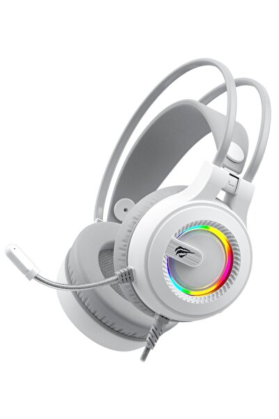 Havit Gamenote H2040D RGB Aydınlatmalı Mikrofonlu Gaming Oyuncu Kulaklığı - 3.5mm Jack + USB - Beyaz