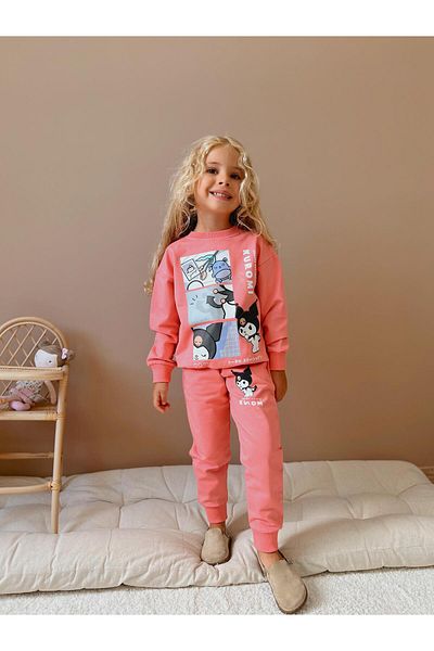 YİGİT BUTİK Kuromi Printed Yigit Boutique Girl's Set