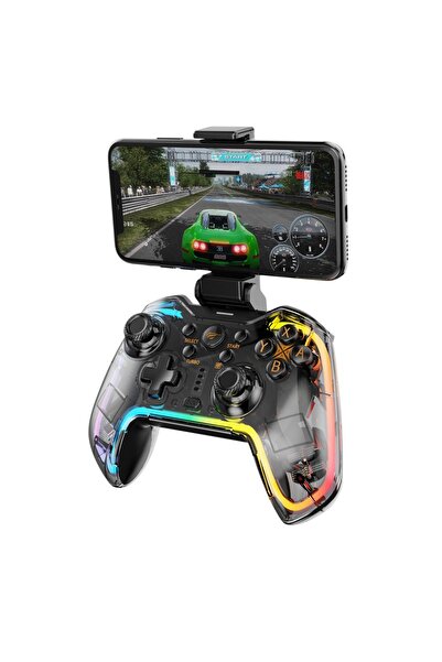 Havit Gamenote G158BT Pro Transparan RGB Gamepad Joystick (Android, IOS, PS3, PS4, Switch,PC Uyumlu)