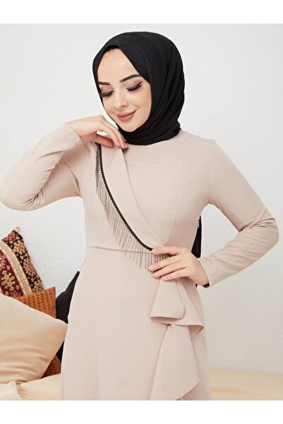ZÜLEYHA NUR Kadın Zincir Detaylı Amine Abiye Elbise