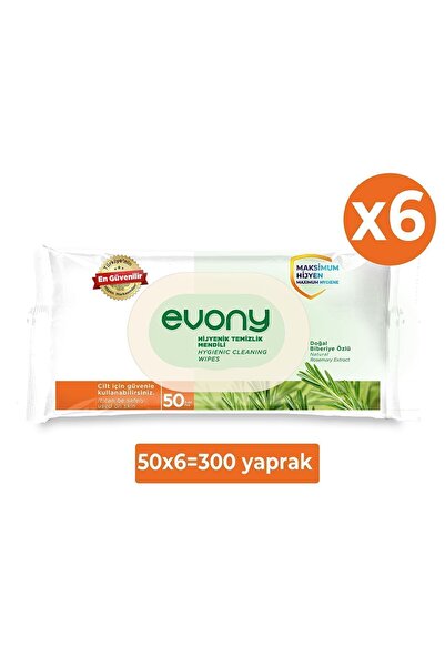 Evony Hijyenik Temizlik Mendili 6x50’li (300 YAPRAK)