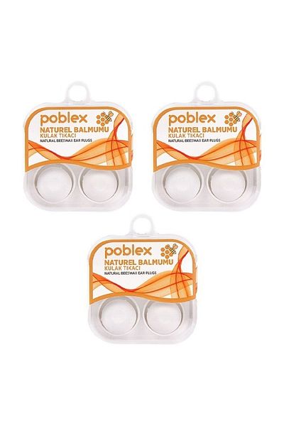 Poblex Beeswax 2-Piece Earplugs - Comfortable Cut