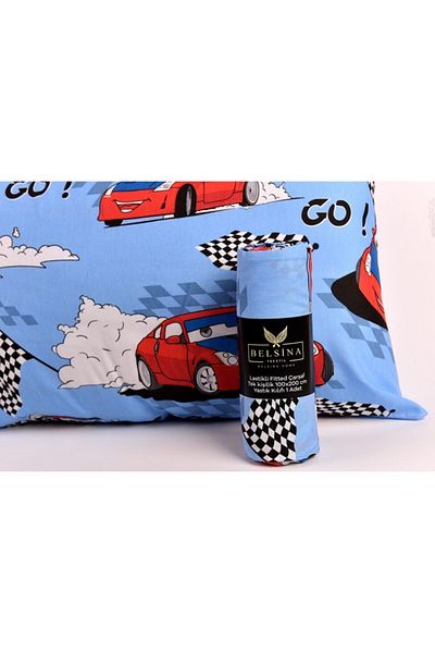 Belsina Home Cearșaf elastic și față de pernă din bumbac