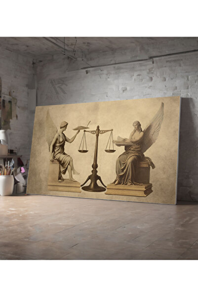 AR AJANS KANVAS TABLO Διακοσμητικός πίνακας σε καμβά Δικαιοσύνη Ζυγαριά των κ...