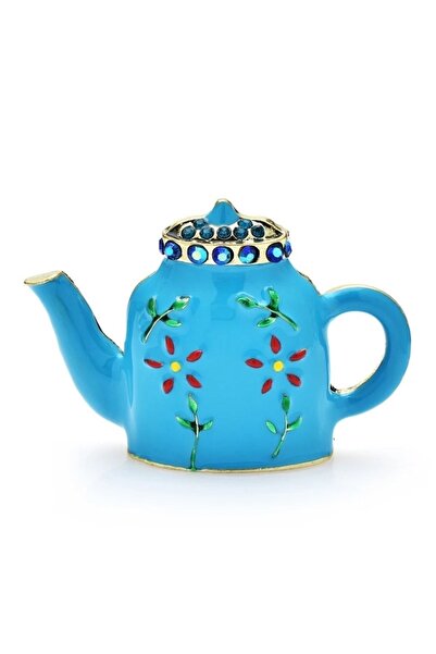 Purple Adv Selfridges Nostaljik Çaydanlık Broş