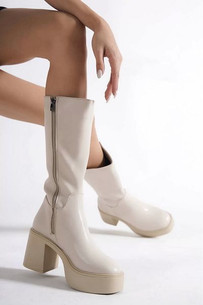 ayakuydur Beige Women's Long Boots