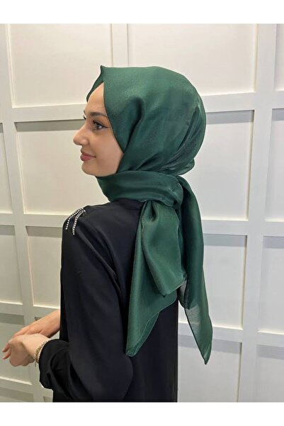 Siyane Scarf Tül Görünümlü Şal - Pırlanta Abiye Düğünlük Şal 00790 Zümrüt