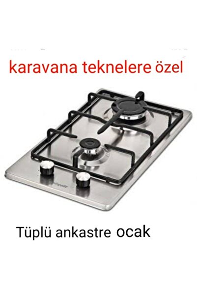 Eminçelik 2 Gözlü Tüp'lü(LPG)ankastere Inox Paslanmaz Ocak Gaz Emniyetli